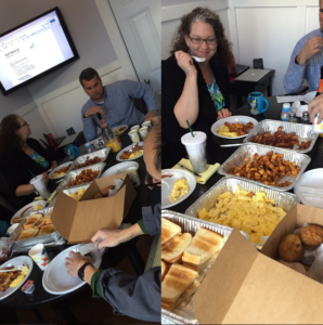 RainStorm meats and eats - breakfast at the conference table