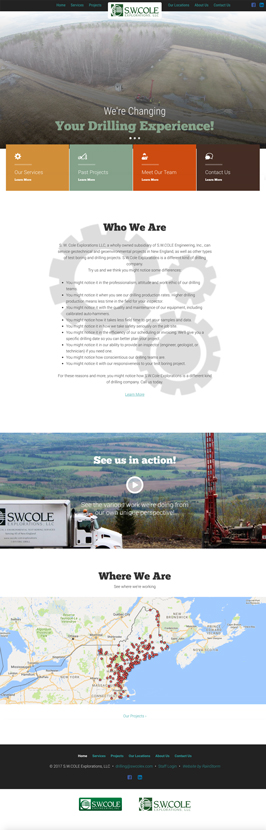 S.W. Cole Explorations Website Landing Page