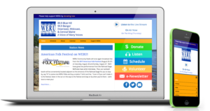 WERU Community Radio website on a laptop and phone
