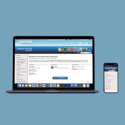 Ocean Optics Web Book website on a laptop and mobile device