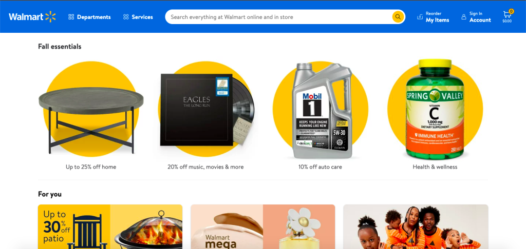 Walmart.com homepage